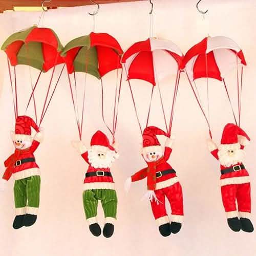 Parachute Snowman Santa Claus Ornament