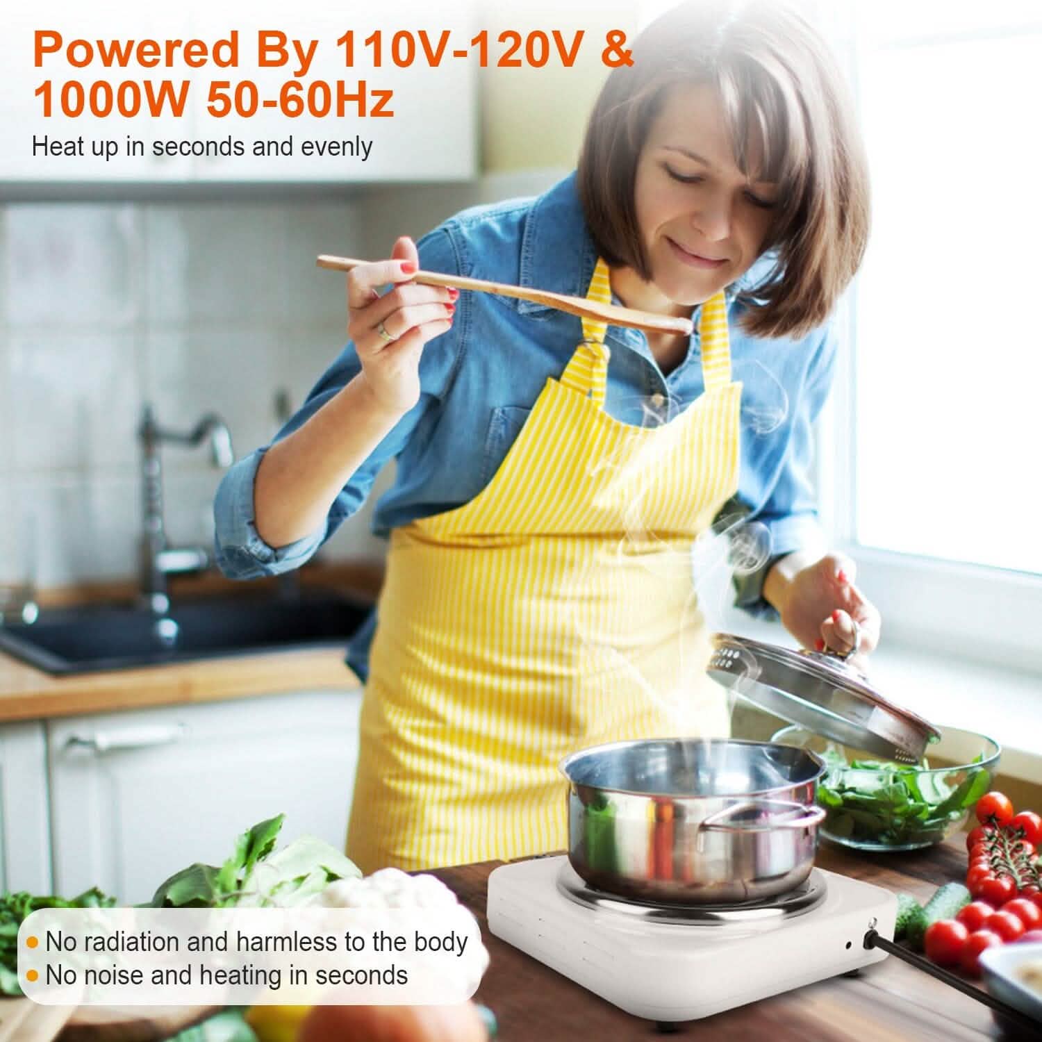 Portable Coil Heating Hot Plate Stove Countertop