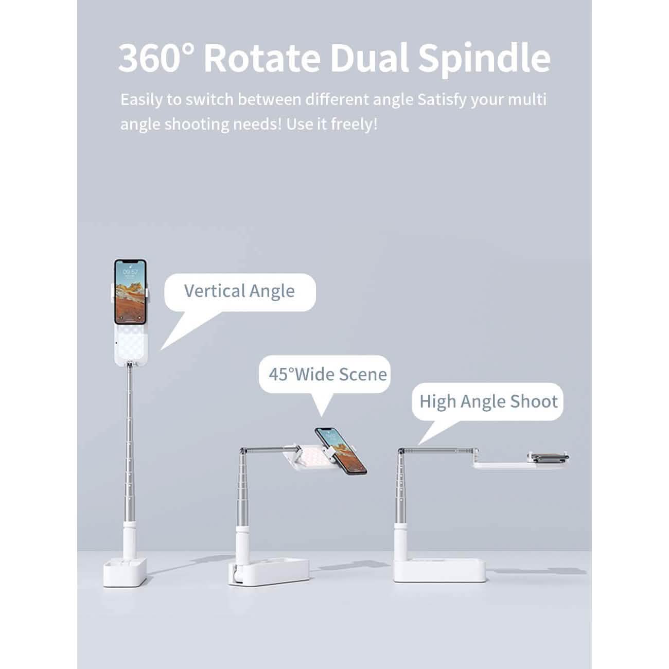 Portable Phone Holder with LED Dimmable Light