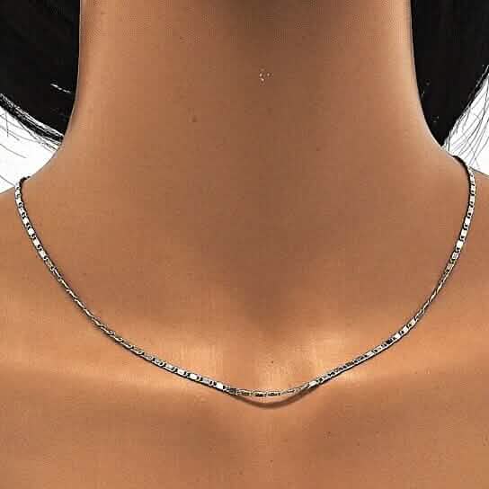 Rhodium Filled High Polish Finish Basic Necklace