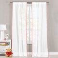 Set of 2: Pompom Semi-Sheer Window Curtain Pair Panel