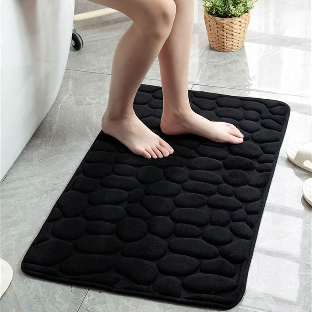Soft Memory Foam Non Slip Cobblestone Embossing Bath Mat