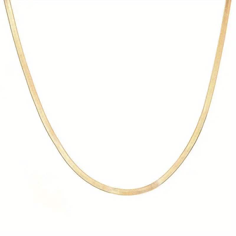 Stainless Steel Blade Unisex Flat Snake Clavicle Chain