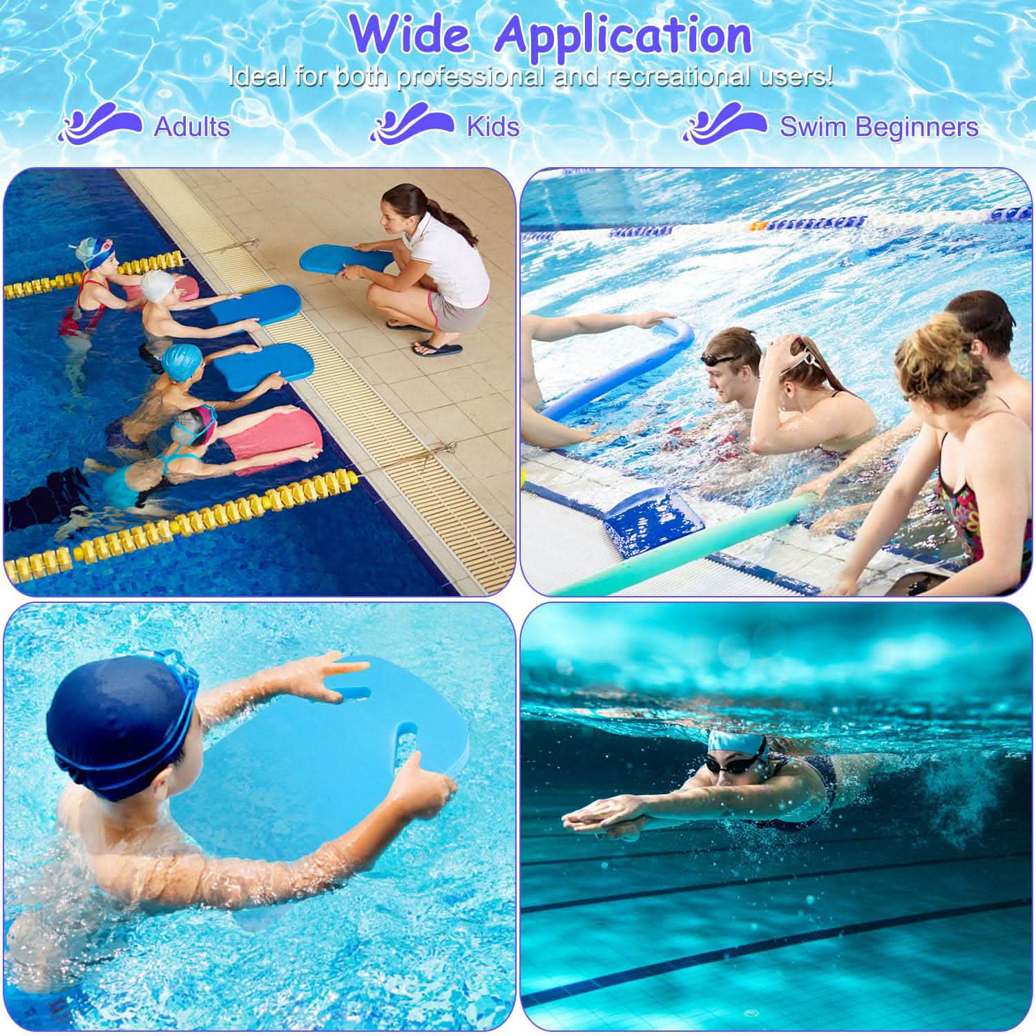 Swimming Kickboard U Design Water Training Board with Integrated Hole Handle