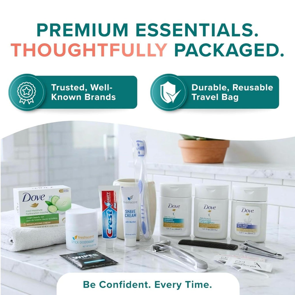 TrekTote 20-Piece Travel Hygiene Kit