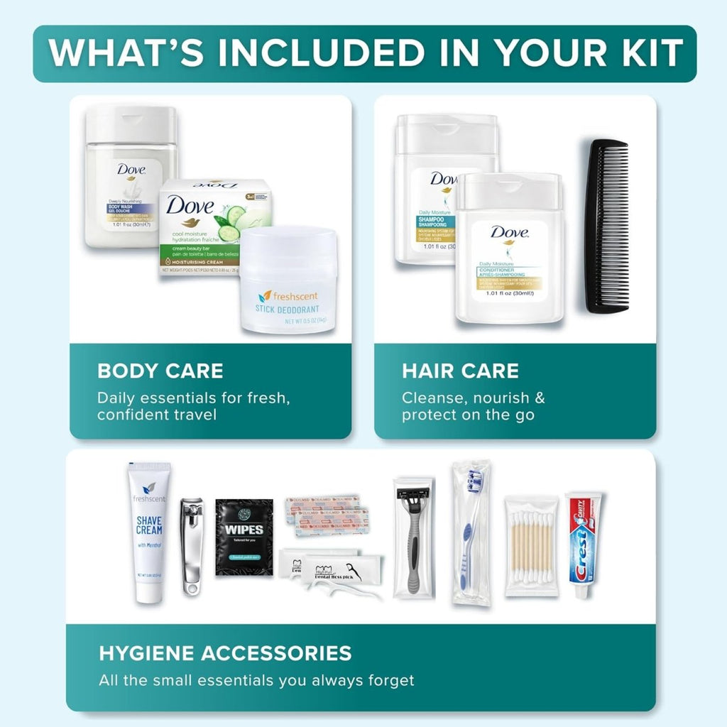 TrekTote 20-Piece Travel Hygiene Kit