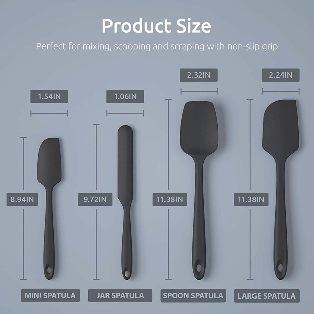 U-Taste Silicone Spatula Set with 480 Degrees Fahrenheit Heat Resistant