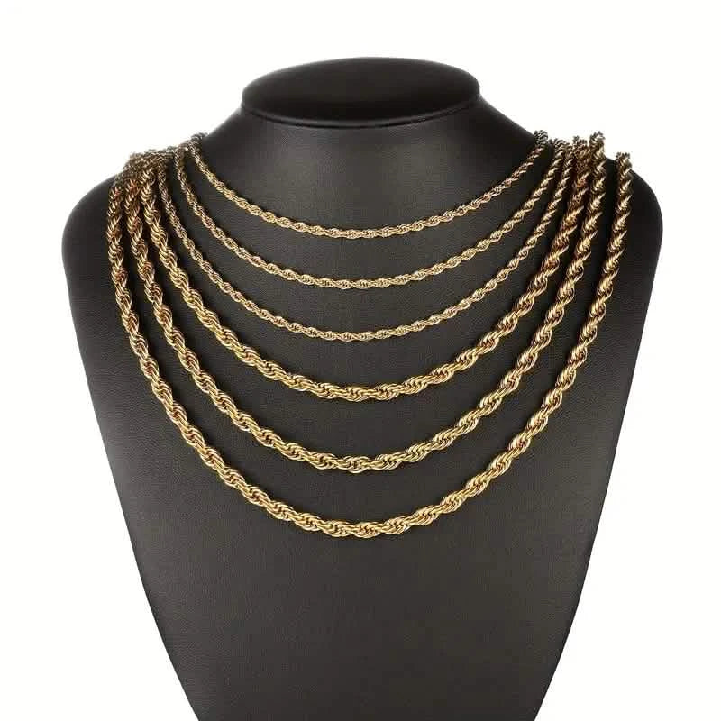 European Classic Twist Necklace Rope Chain