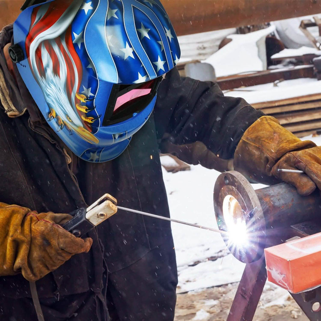 Welding Helmet Solar Powered Auto Darkening Hood with Adjustable Wide Shade