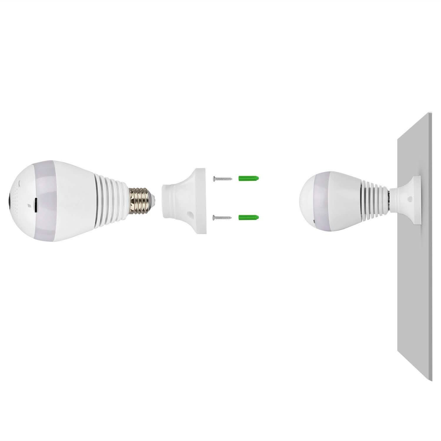 WiFi Light Bulb Camera 960P Security Camera 360°