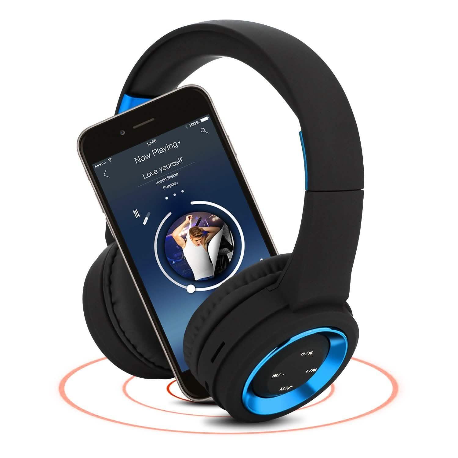 Wireless Headphones Bluetooth Headset Noise Cancelling Over Ear With Microphone