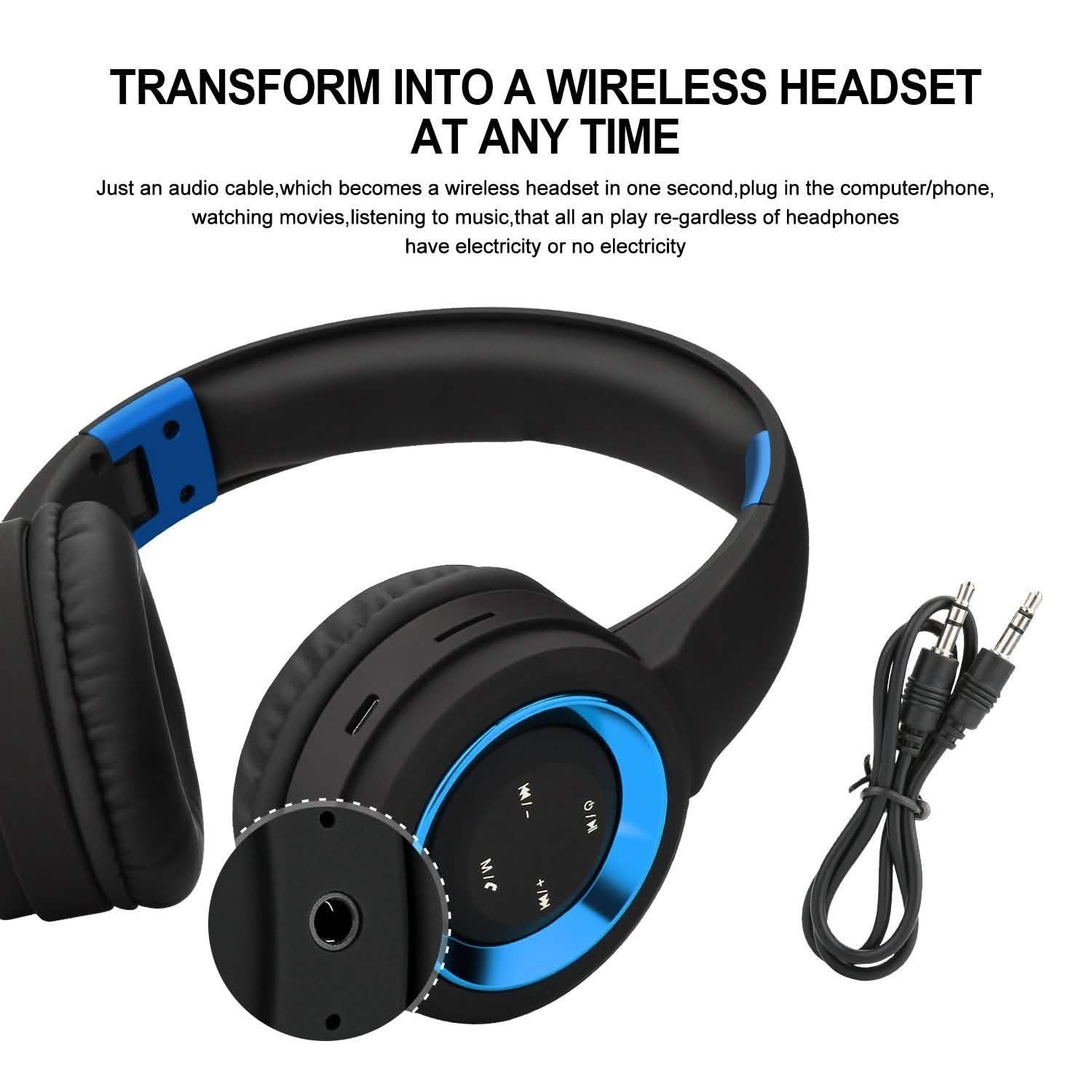 Wireless Headphones Bluetooth Headset Noise Cancelling Over Ear With Microphone