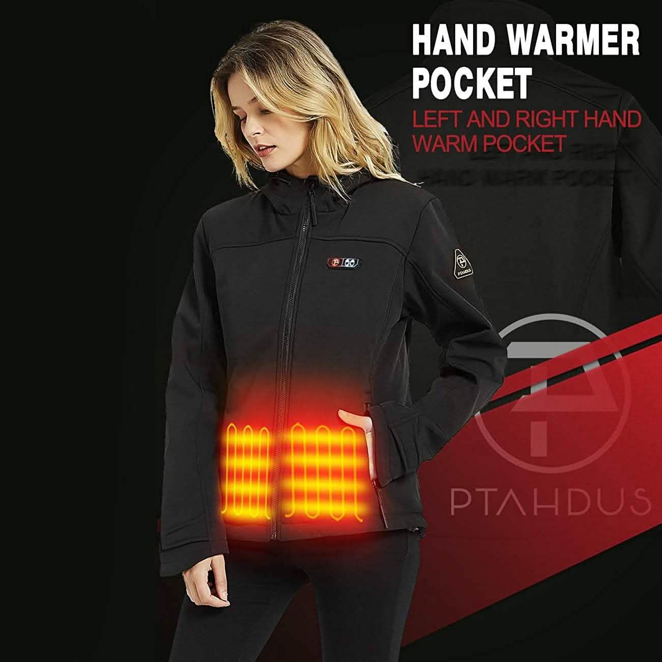 Women’s Heated Jacket Soft Shell with Hand Warmer