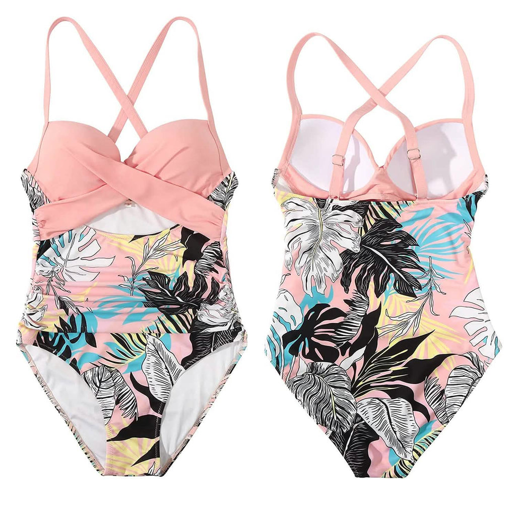 Women's One Piece High Waist Swimwear Tummy Control Cutout